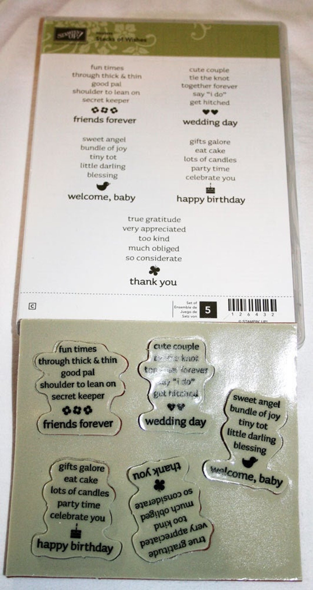 Stacks of Wishes Rubber Stamp Set Retired From Stampin Up - Etsy