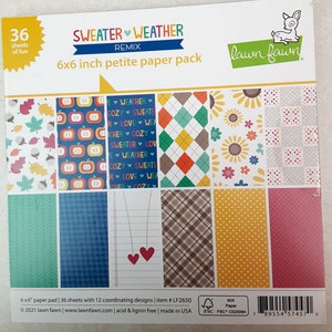6 x 6 Inch Sweater Weather Remix Designer Paper Pad from Lawn Fawn