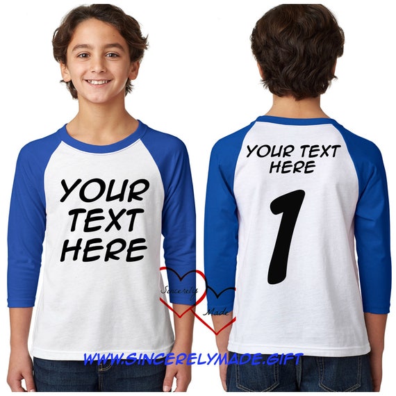 Personalized Kids Raglan Shirt Custom Baseball Tee Youth Baseball tee