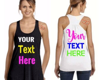Custom flowy Tank Top - Personalized Tank Top - Flowy Racerback Tank- Custom racerback tank  - custom clothing - custom clothes