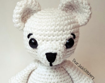 PATTERN: Plush Bear, Amigurumi, Crocheted Bear Pattern, Teddy Bear Toy Tutorial, PDF Crochet Pattern, Frost Bear Pattern