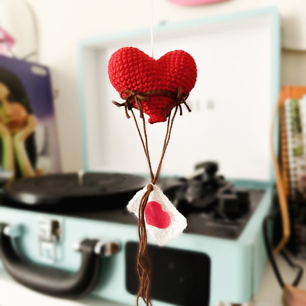 Crochet Valentine Hot Air Balloon Pattern: Heart Amigurumi (English PDF Pattern)