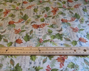 Henry Glass Autumn Leaves Cotton Fabric: Seeds of Gratitude