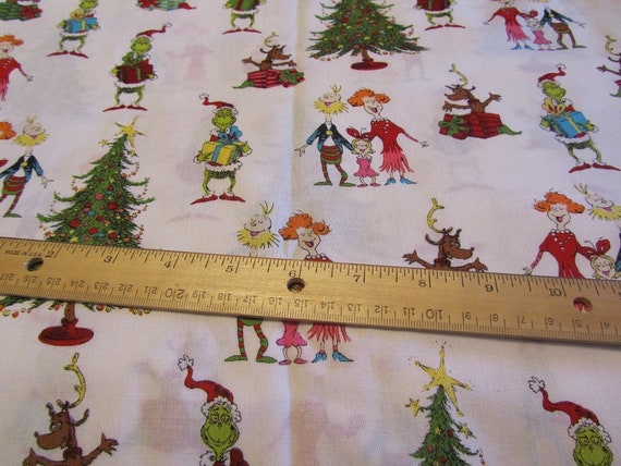 White Dr Seuss Grinch Whoville Character Christmas Cotton Etsy