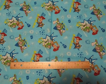 35 Inches Blue Toy Story/Woody/Buzz Cotton Fabric