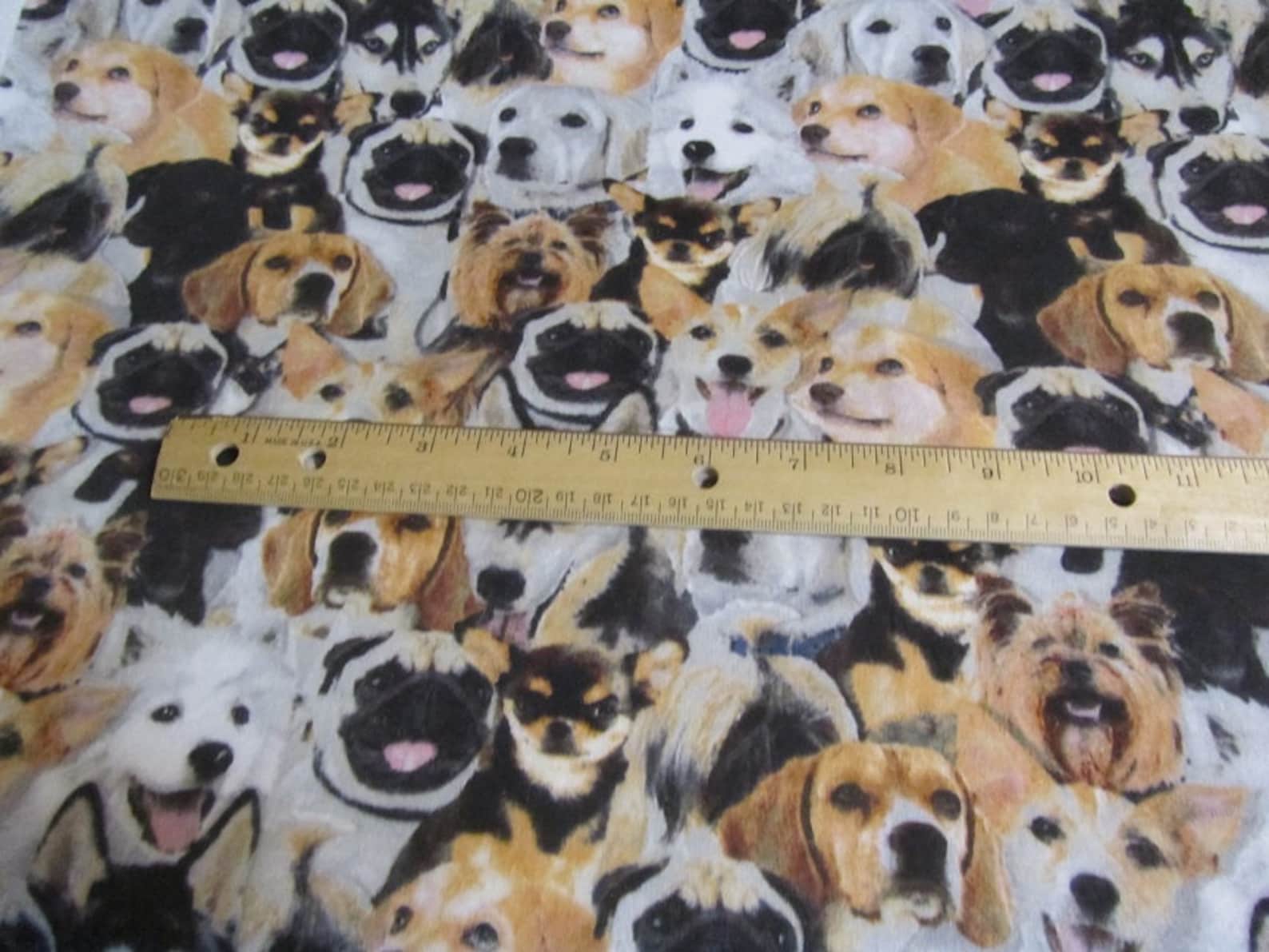 Black/brown With Packed Dogs Flannel Fabric by the Yard Etsy