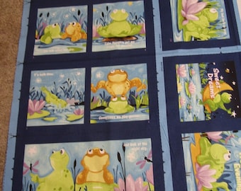 Paul The Frog  Cotton Fabric  Book Panel