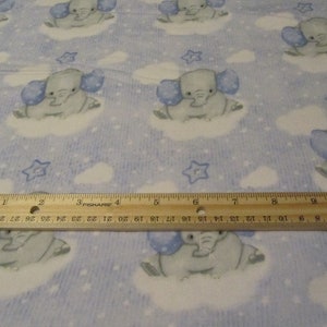 Blue Elephants In The Clouds Flannel Fabric By The Yard