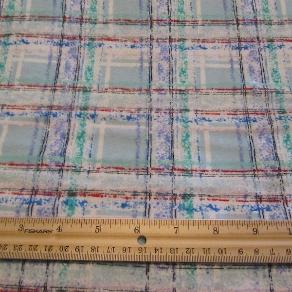 White Pastel Plaid Blocked Flannel Fabric by the Yard