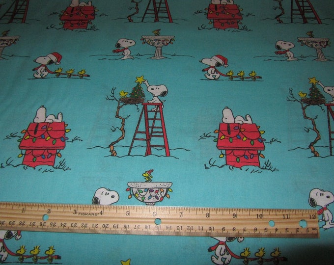 Peanuts Snoopy and Woodstock Christmas Licensed Novelty Cotton Fabric