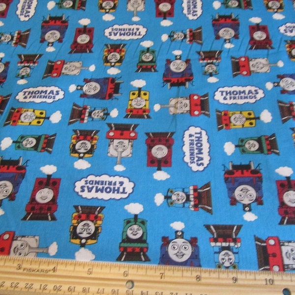 62 x 43 Inches Blue Riley Blake Small Thomas Train Engines Cotton Fabric