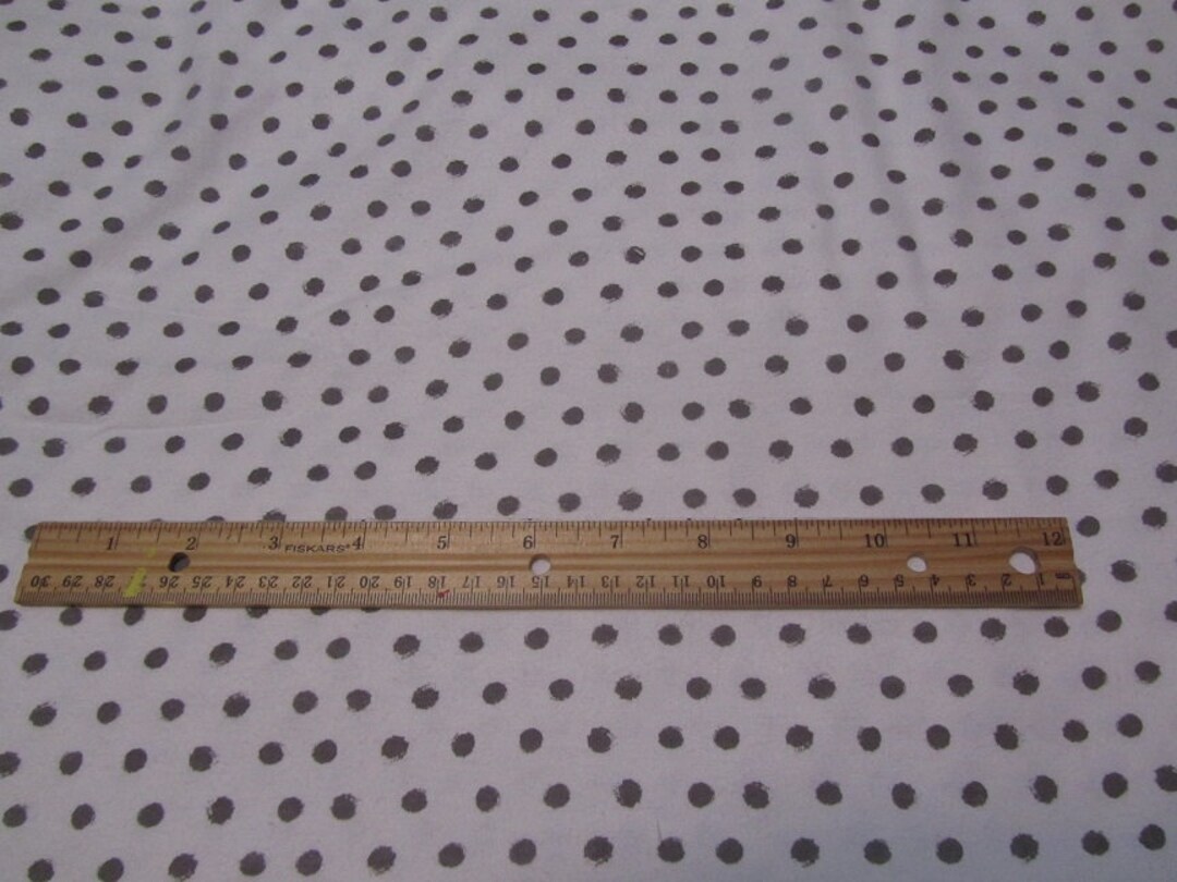 White With Grayish Brown Polka Dot Flannel Fabric by the Yard Etsy