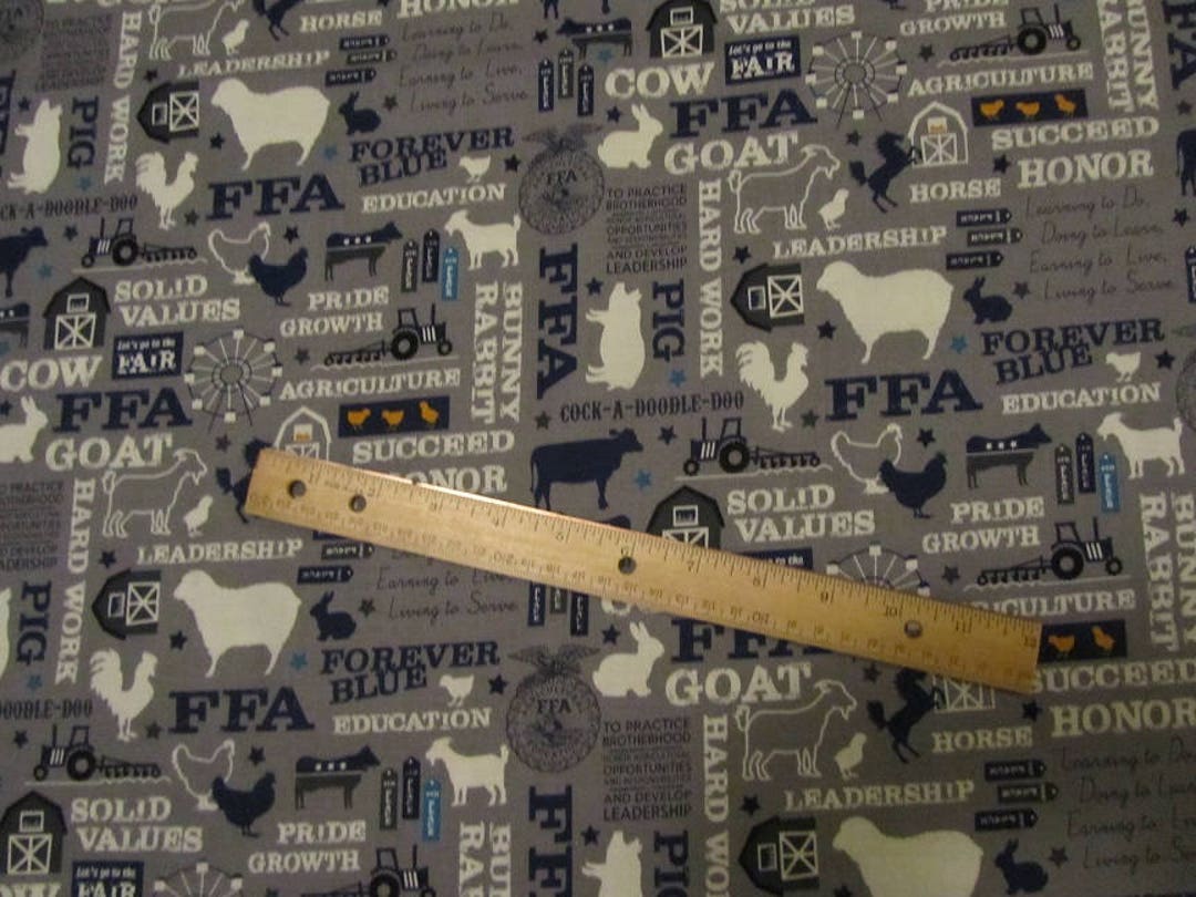 Gray FFA Phrases/farm Animal Riley Blake Cotton Fabric by the Yard - Etsy