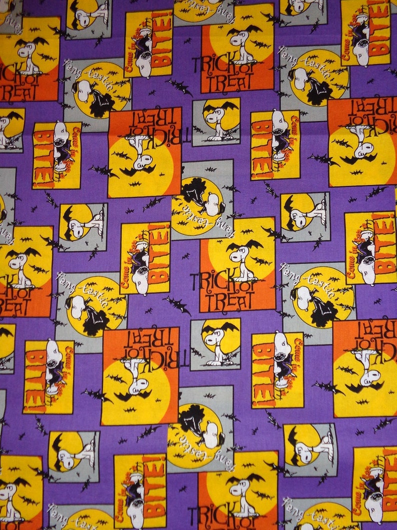 Purple Halloween Snoopy Vampire Cotton Fabric by the Half Yard Etsy