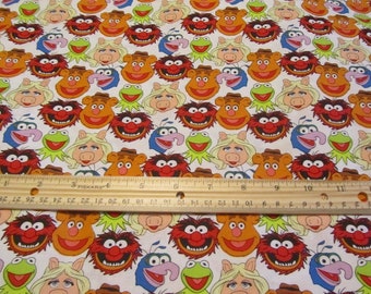 White Camelot Fabric Muppet Character Cotton Fabric by the Yard