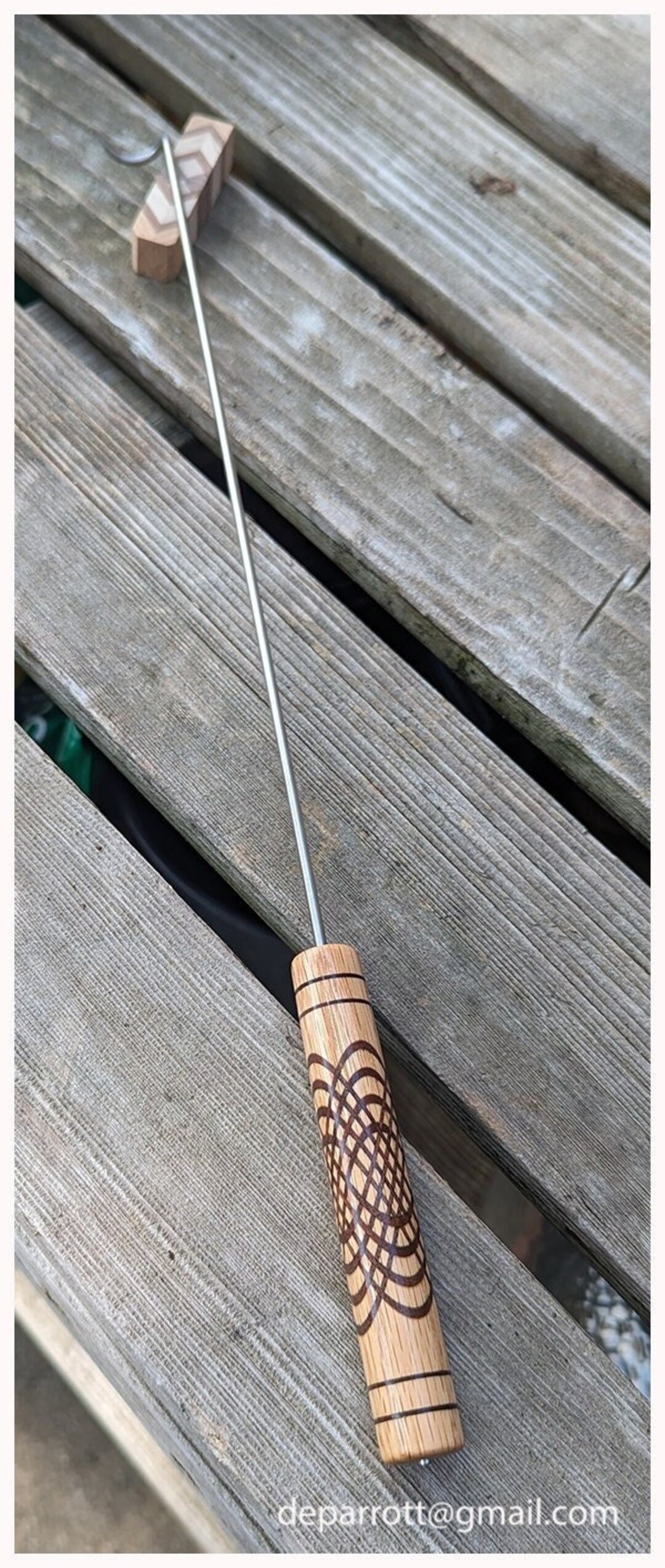 16.5 Long Segmented Hardwood BBQ / Grilling Meat Hook Etsy