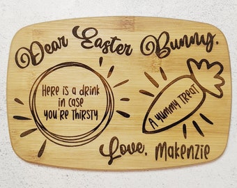 Personalized Easter Bunny Snack Board, Engraved Wood Cutting Board