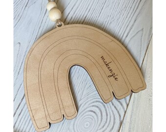 Personalized Wood Rainbow Nursery Decor