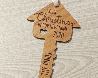 Personalized Wood New Home Christmas Ornament