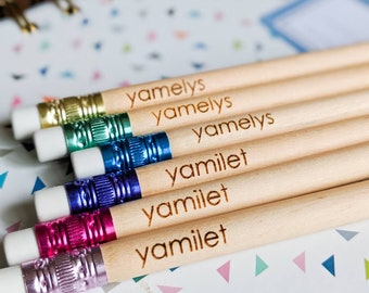 Personalized pencils, custom pencils, natural wood pencils, name pencils, custom name pencils
