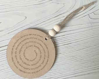 Personalized Our Father Prayer Wood Christmas Ornament