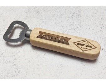 Engraved bartender bottle opener, wood bottle opener, Personalized bottle opener, custom bottle opener, best dad personalized bottle opener