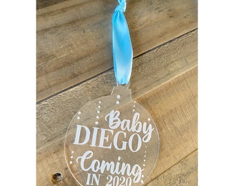 Personalized Baby Announcement Christmas Ornament
