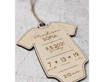 Personalized Baby Stats Christmas Ornament