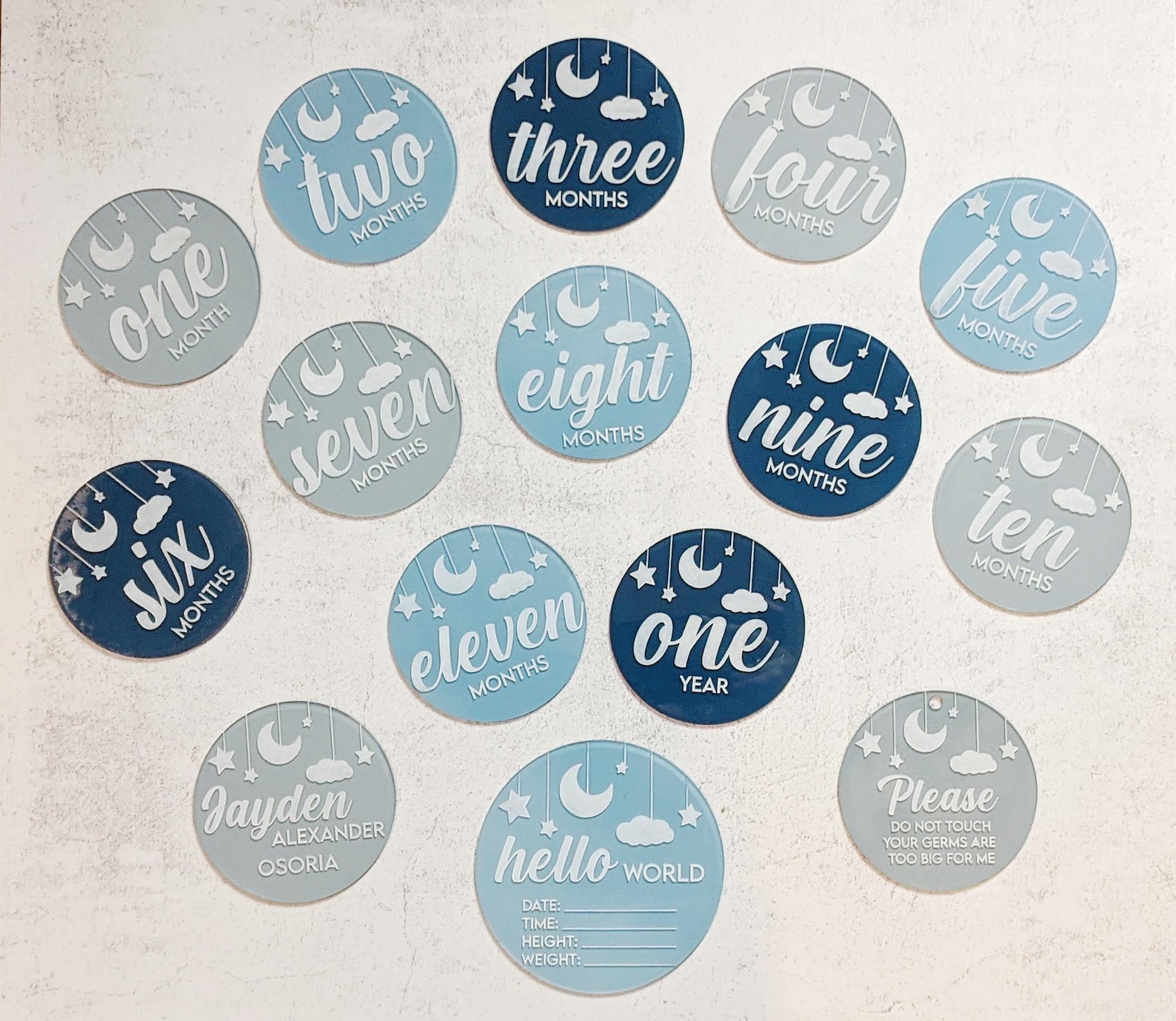 Personalized Acrylic Baby Milestone Markers, Newborn Photo Prop - Etsy