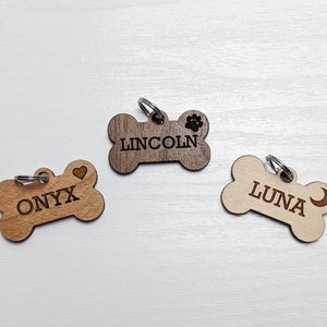 Pet ID Tag, Dog Tag, Wooden, Wood, Pet tags, Natural pet ID, Modern dog tag