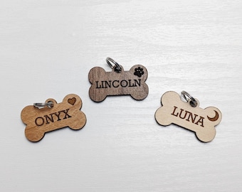 Pet ID Tag, Dog Tag, Wooden, Wood, Pet tags, Natural pet ID, Modern dog tag