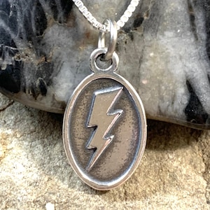 Sterling Lightning Bolt Charm, Thunderbolt Charm, Mascot Jewelry, School Mascot Charms