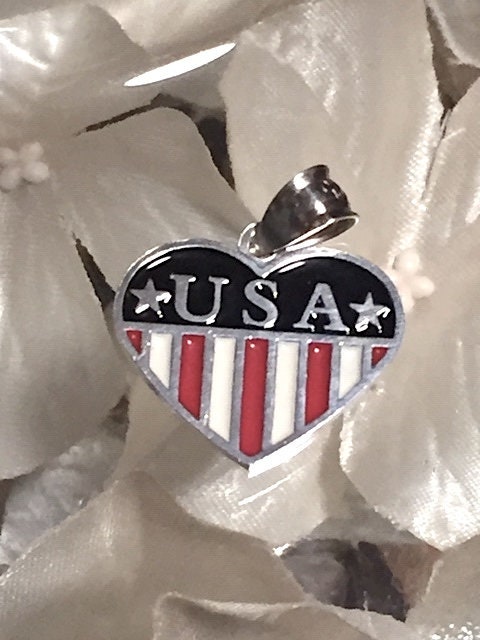 Usa Heart Flag Charms Silver - Etsy
