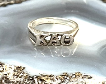 Sterling Kappa Alpha Theta ring, Sterling Sorority Jewelry, Silver Kappa Alpha Theta jewelry, Vintage Sorority ring,College Sorority Jewelry