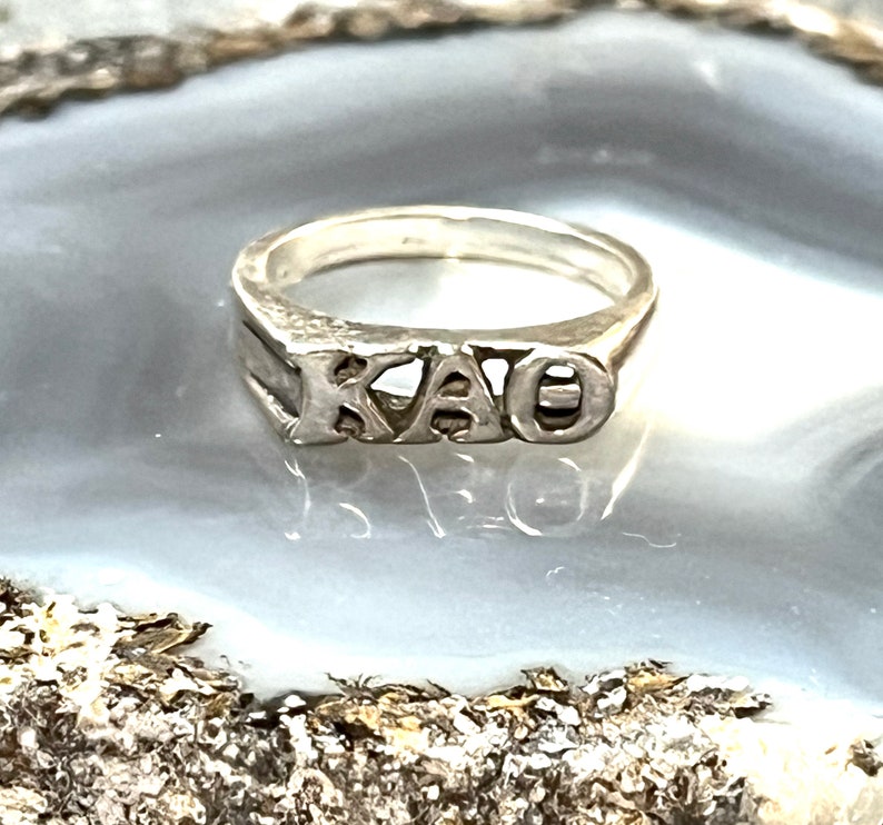 Sterling Kappa Alpha Theta ring, Sterling Sorority Jewelry, Silver Kappa Alpha Theta jewelry, Vintage Sorority ring,College Sorority Jewelry image 1