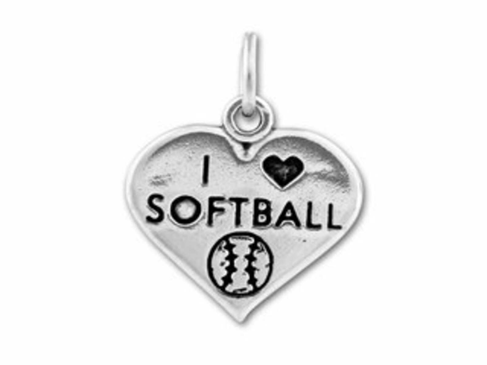 Sterling Silver I Love Softball Heart Softball Charms Etsy