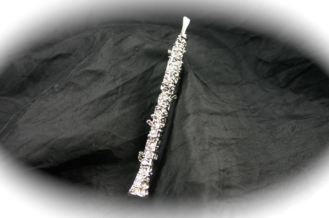 Oboe Brooch, Oboe Crystal Pin, Orchestra Jewelry, Musical Instrument ...