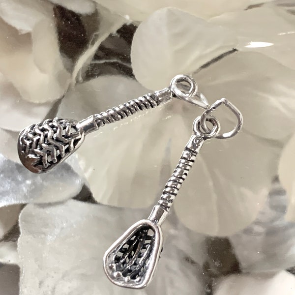 Lacrosse charm, Lacrosse Jewelry,Sterling Lacrosse Charm, LAX Charm, Sterling Silver Lacrosse Stick Charm