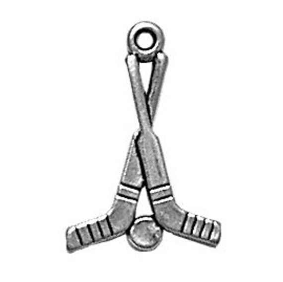 Sterling Silver Hockey Stick Charm Sterling Hockey Sticks Etsy