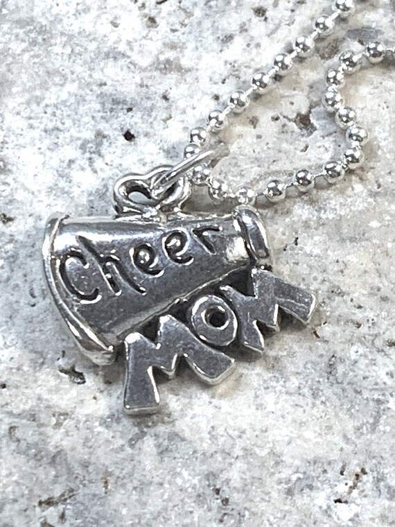 Sterling Cheer Mom Charm, Cheerleading Jewelry, Cheer Charms, Megaphone Charm,Cheer Jewelry, Cheer Mom Necklace, Sterling Cheer Charms