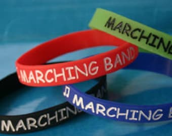 Marching Band silicone bracelets ,Music Jewelry,Music Charms ,Marching Band Jewelry, Marching Band Charms, Rubber Bracelet