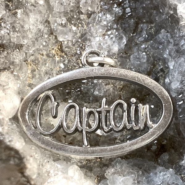 Sterling Captain Charm, Cheer charms, Cheer Captain, ColorGuard Jewelry, Volleyball Jewelry, Color Guard Captain,Team Captain