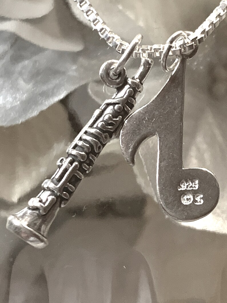 Sterling Oboe Necklace Sterling Oboe Chain Oboe Charm Etsy