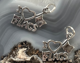 Sterling Color Guard Charm, Silver Flags necklace, Marching Band Jewelry, Color Guard Jewelry, Winter Guard Jewelry ,Flag Corps Charm