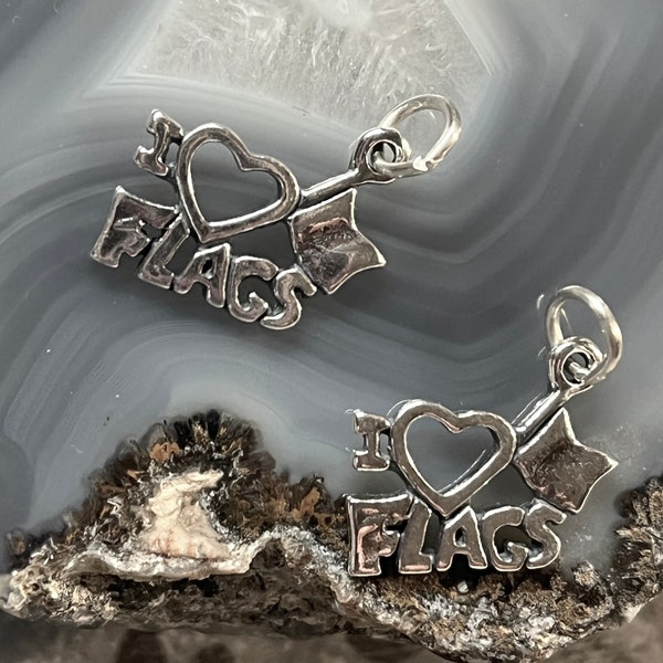 Sterling Color Guard Charm, Silver Flags necklace, Marching Band Jewelry, Color Guard Jewelry, Winter Guard Jewelry ,Flag Corps Charm