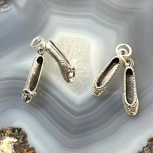 Sterling Silver Ballet Slippers Charm, Sterling Ballerina Slippers, Silver ballet charm,Dance Charm, Ballet Jewelry, Pointe Ballet Charms
