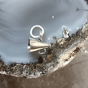 3D Sterling Megaphone Charm, Silver MINI Megaphone charm,Cheer Jewelry,Sterling Cheer Charms,Cheerleading Jewelry,Small Sterling megaphone