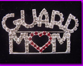 Guard Mom Crystal Pin, Color Guard Jewelry, Color Guard Charms, Guard Jewelry, Marching Band Jewelry, Marching band Charms, Band Mom