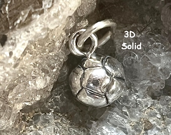 Sterling SMALL Soccer Ball Charm, Solid Soccer Ball,Sterling Soccer Charms, Sterling Soccer Jewelry, Soccer Team gifts, Soccer Coach gifts
