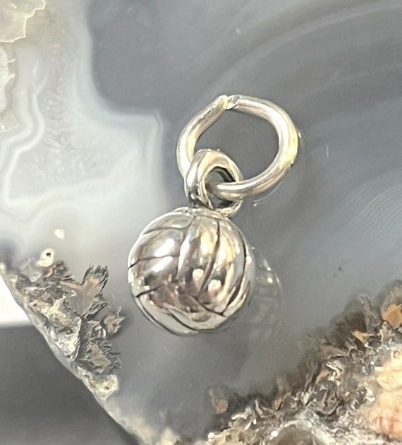 Small Volleyball Charm 3D Sterling Silver Small Volleyball Charm 3D Sterling Silver